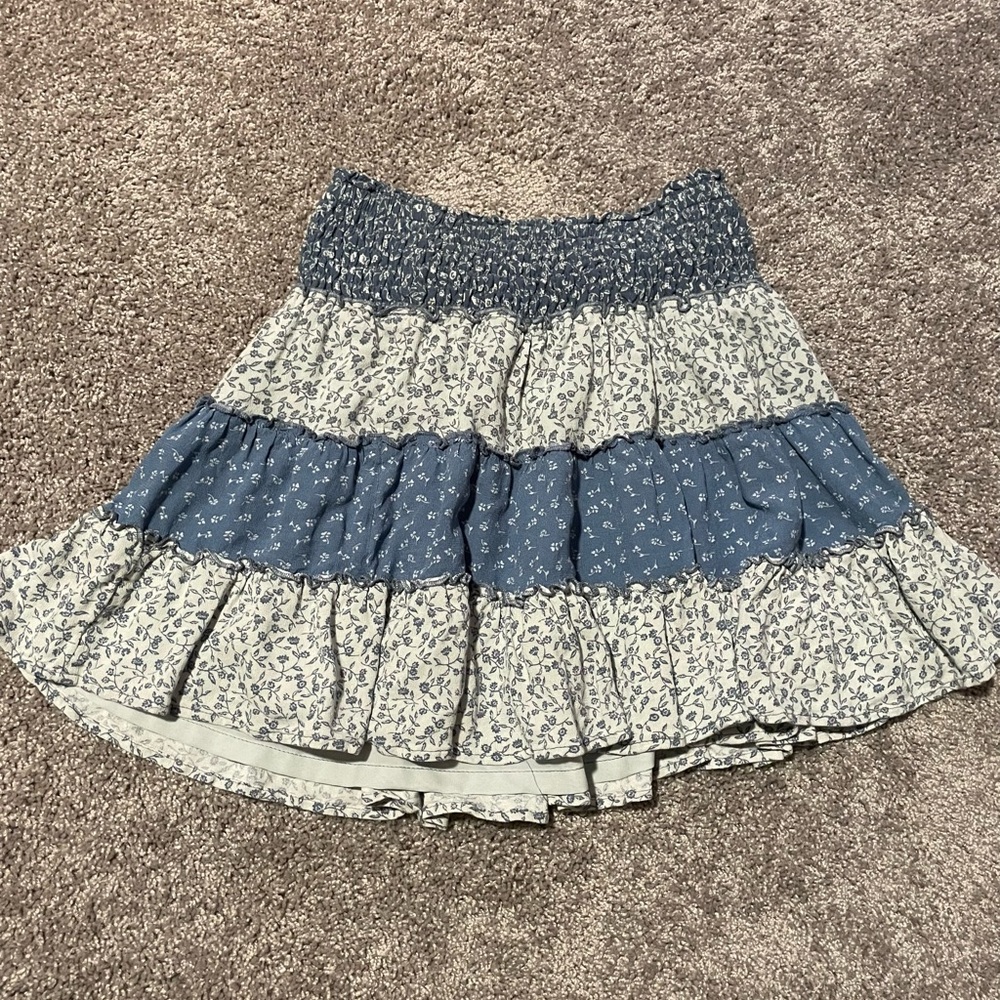 American Eagle Blue Flower Skirt